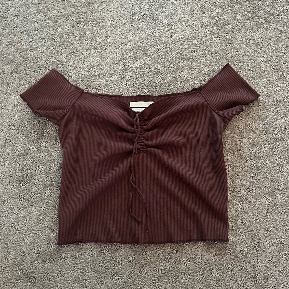 Urban Outfitters Red Ruched Crop Top